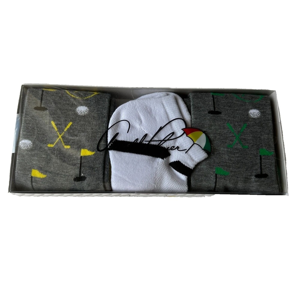 Arnold Palmer Men's Socks 3 Pack Low-Rider & Crew New in Box Size 9-12